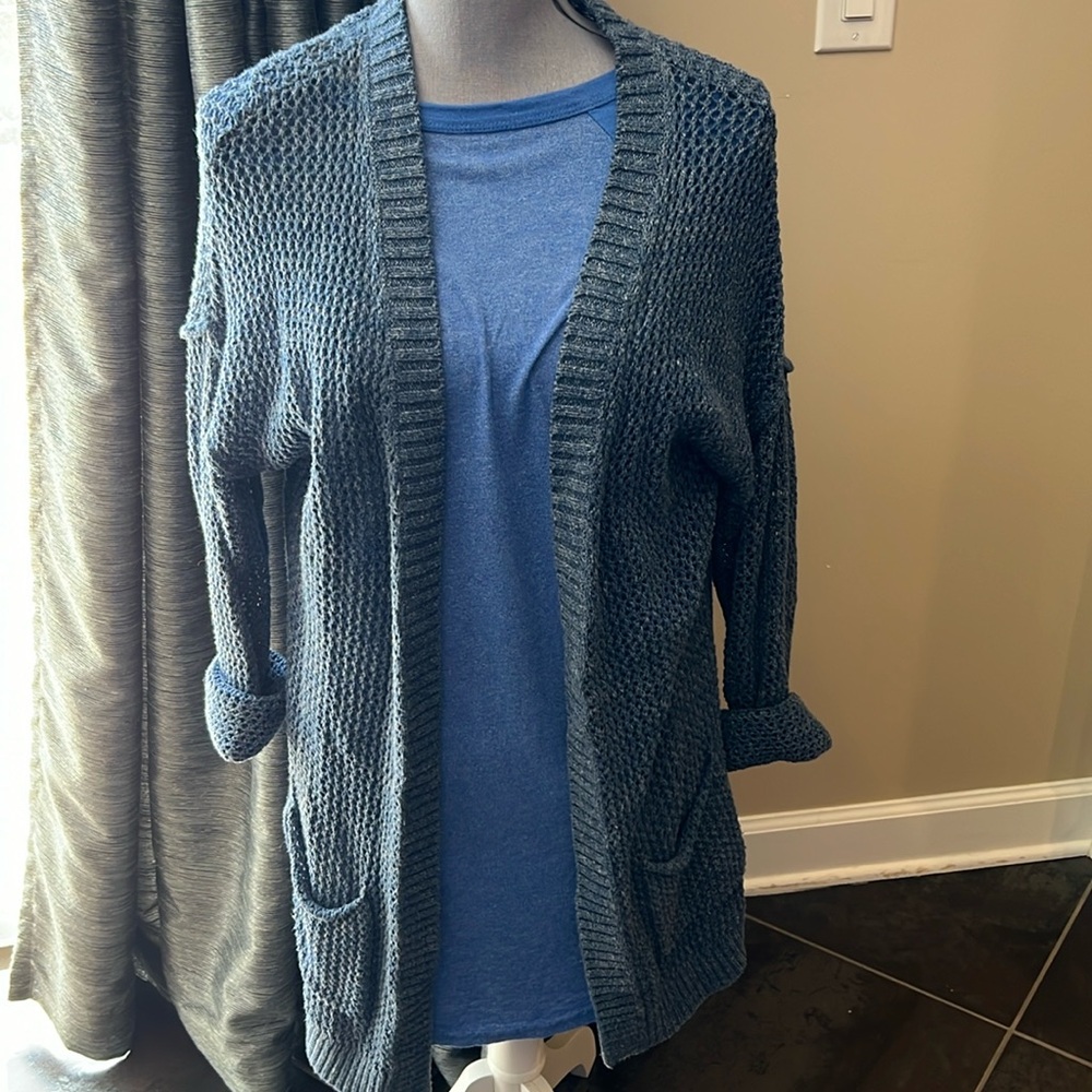 GAP SMALL blue heather cardigan